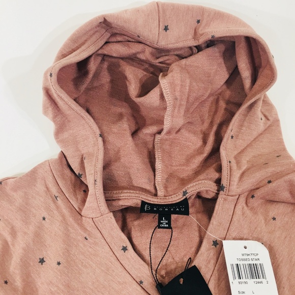 Bobeau Women's Pink Star Print Hoodie Size Large - Picture 4 of 7